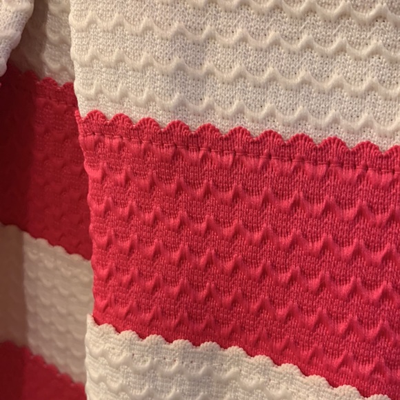 JEALOUS TOMATO BODYCON STRAPLESS DRESS :HOT PINK/OFF WHITE SZ M::EXPOSED ZIPPER - Picture 3 of 7